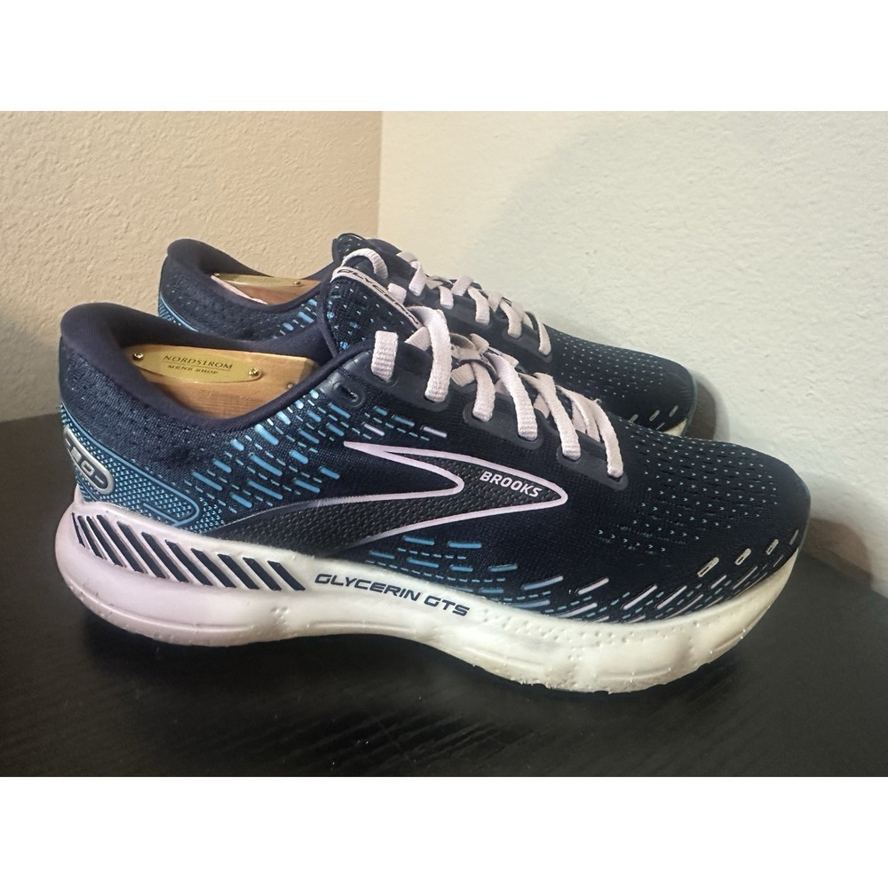 Brooks Glycerin 20 Womens Size 9 B Blue White Athletic Running Shoes Sneakers